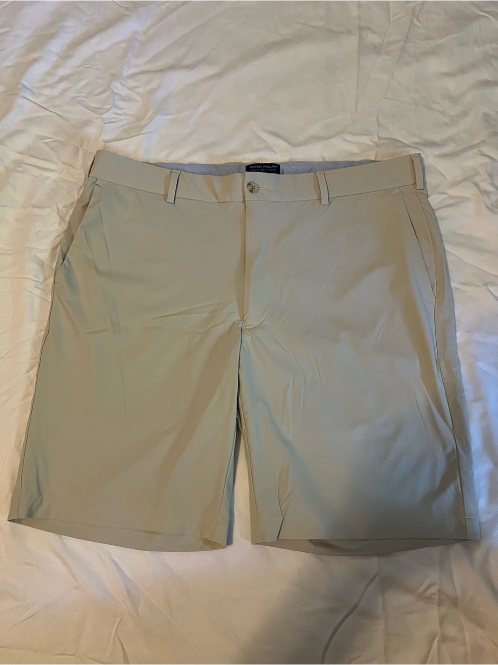 Peter Millar Light Khaki Flat Front Golf Shorts
